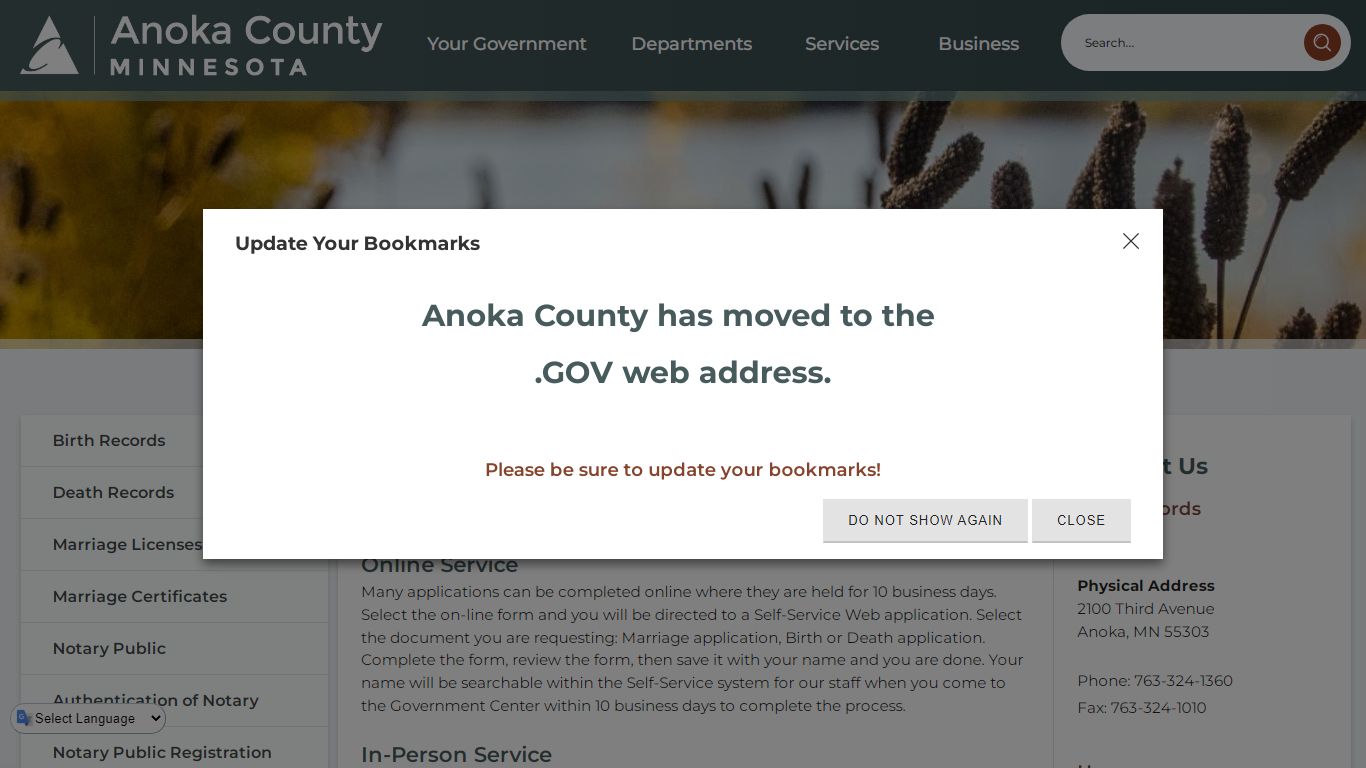 Vital Statistics | Anoka County, MN - Official Website